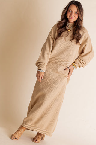 Sweet Moment Sweater And Midi Skirt Set