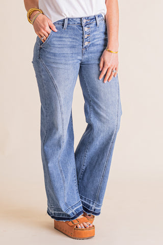 Dolly Dark Wash High Rise Flare Jeans – Mae's Barntique