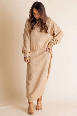 Sweet Moment Sweater And Midi Skirt Set