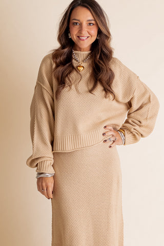 Sweet Moment Sweater And Midi Skirt Set