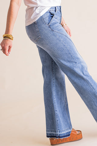 Brandi High Rise Wide Leg Risen Jeans