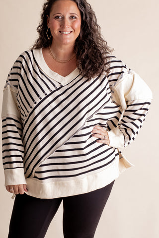 Full Of Charm V Neck Top - CURVY