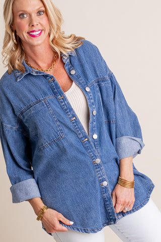 Bring Me Home Oversized Denim Shacket *Final Sale*