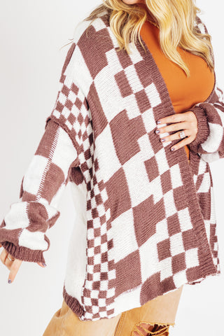Believe In The Miracles Checkered Cardigan *Final Sale*