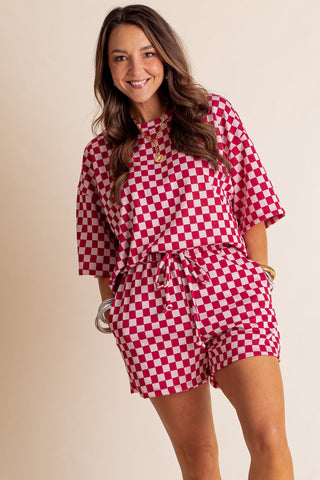 Better With You Checkered Top and Shorts Set