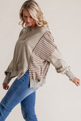 Make A Change Striped Pullover