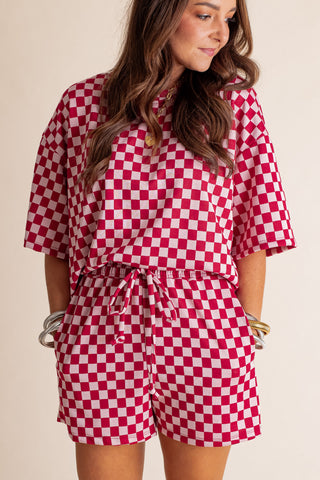 Better With You Checkered Top and Shorts Set