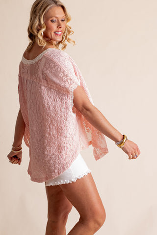 A Dream Away V Neck Woven Top