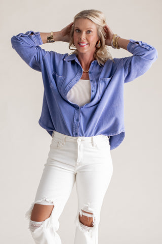 Come Alive Button Down Top