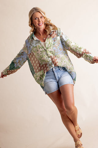 Dream Big Oversized Button Down Top