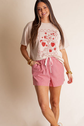 Strawberry Stamp Relaxed Fit Tee