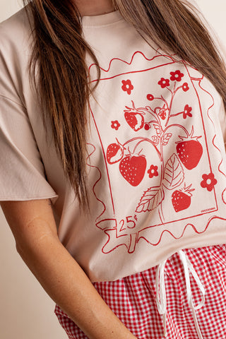 Strawberry Stamp Relaxed Fit Tee