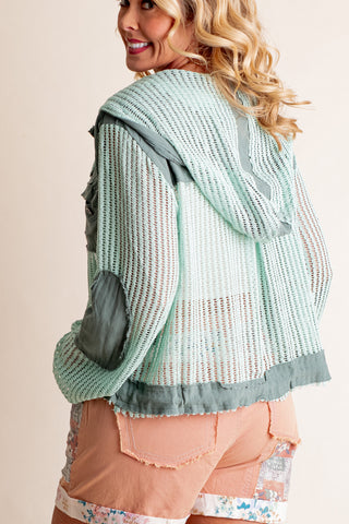 Travelin' Kind Open Knit Hooded Top