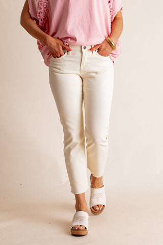 Dove Mid Rise Straight Leg Jeans