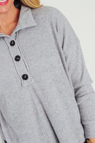 Staying In Button Front Sweater *Final Sale*