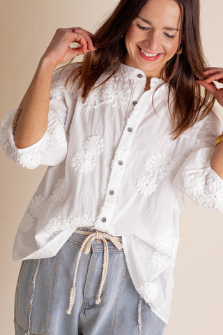 Flirty and Floral Button Down Top