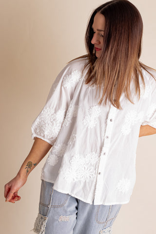 Flirty and Floral Button Down Top