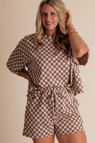 Better With You Checkered Top and Shorts Set