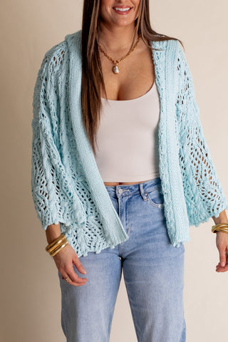 Stitched Together Crochet Hooded Cardigan