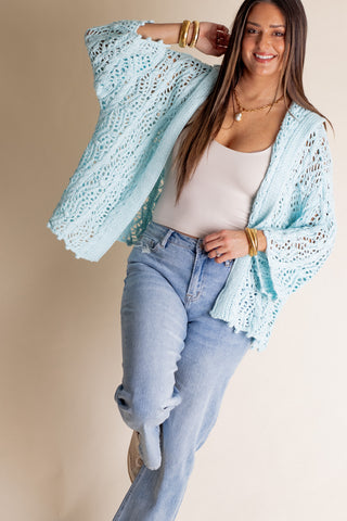 Stitched Together Crochet Hooded Cardigan