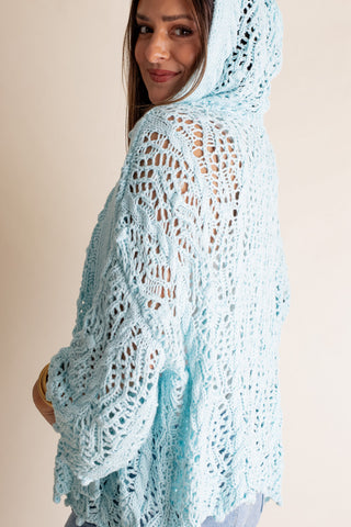 Stitched Together Crochet Hooded Cardigan