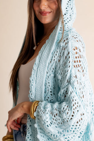 Stitched Together Crochet Hooded Cardigan