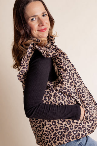 Clara Leopard Puffer Vest