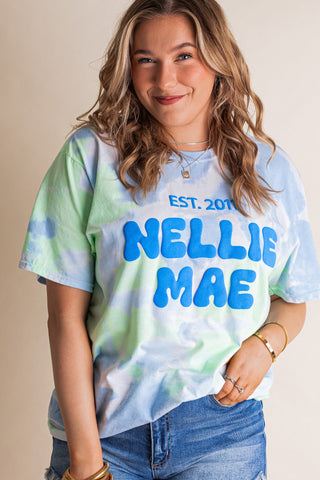 Nellie Mae Puff Logo Tie Dye Tee