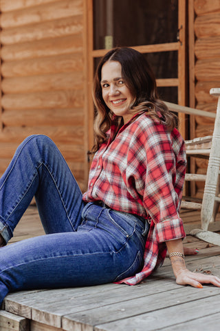 My Baby Flannel Button Down Top