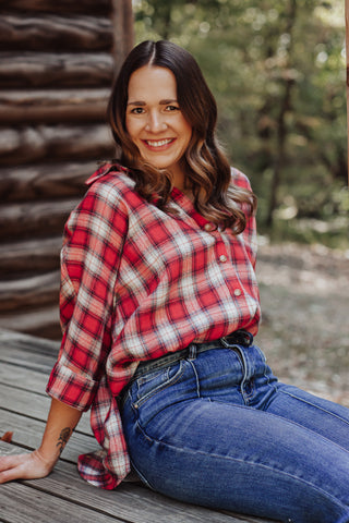 My Baby Flannel Button Down Top