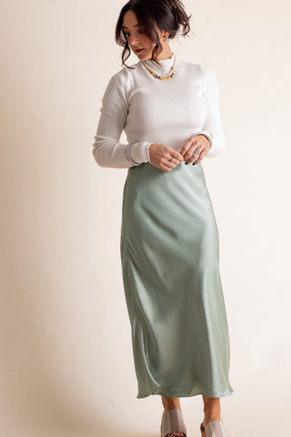 Always Fearless Satin Midi Skirt