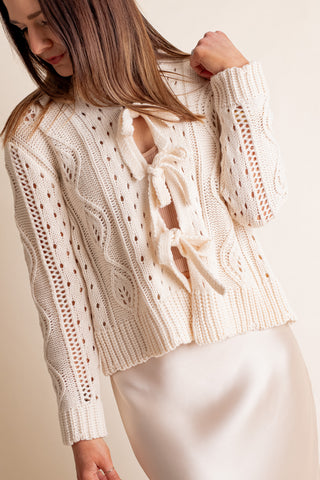 Believe In Me Bow-Tie Knit Cardigan