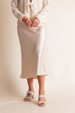 Always Fearless Satin Midi Skirt