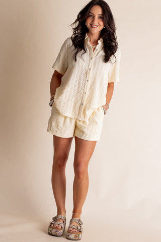 Naturally Gifted Button Down Top and Shorts Set