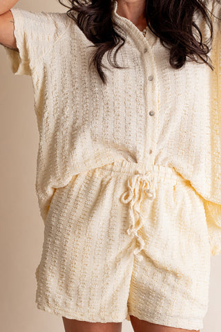 Naturally Gifted Button Down Top and Shorts Set