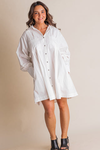 Say My Name Pleated Shirt Dress