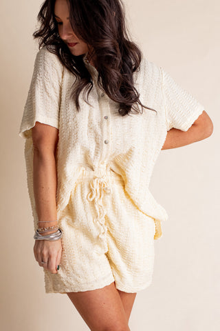 Naturally Gifted Button Down Top and Shorts Set