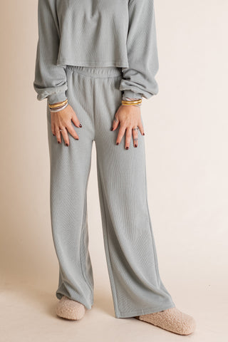 Roll With It Knit Top And Wide Leg Lounge Pants Set