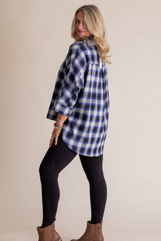 My Baby Flannel Button Down Top *Final Sale*