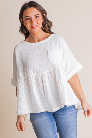 Settled Down Babydoll Top