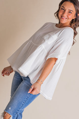 Settled Down Babydoll Top