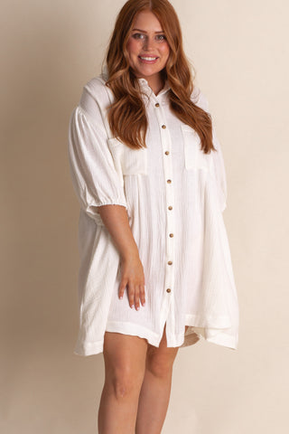 Love Too Much Button Down Tunic - CURVY *Final Sale*