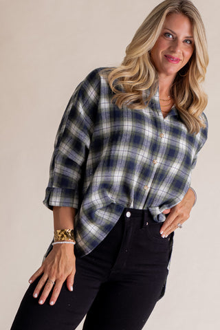 My Baby Flannel Button Down Top *Final Sale*