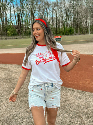 Take Me Out To The Ball Game Ringer Tee