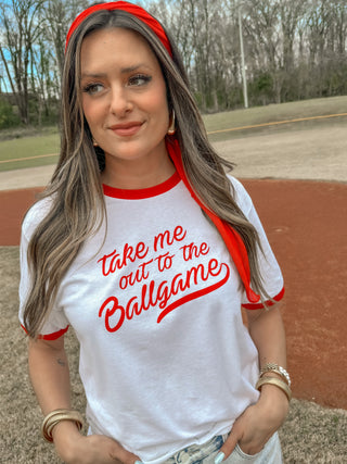Take Me Out To The Ball Game Ringer Tee