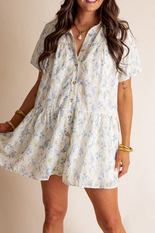 Here We Go Button Down Mini Dress