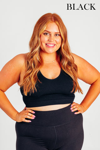 Make It Count Racerback Cropped Tank - CURVY