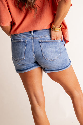 Harper Mid Rise Cuffed Shorts