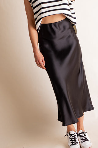 Always Fearless Satin Midi Skirt