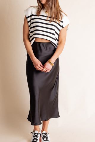 Always Fearless Satin Midi Skirt